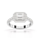1.71 CT Emerald Cut Halo Lab Diamond Ring